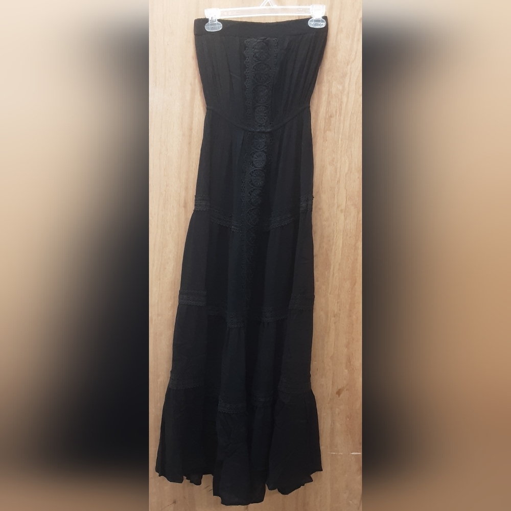 Justify Black Strapless Maxi Dress. Size S.